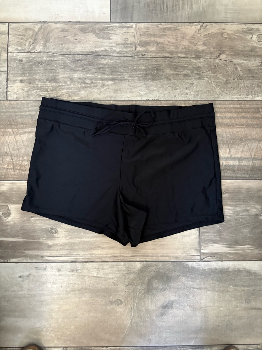 Black Women's Swim Shorts with Drawstring
